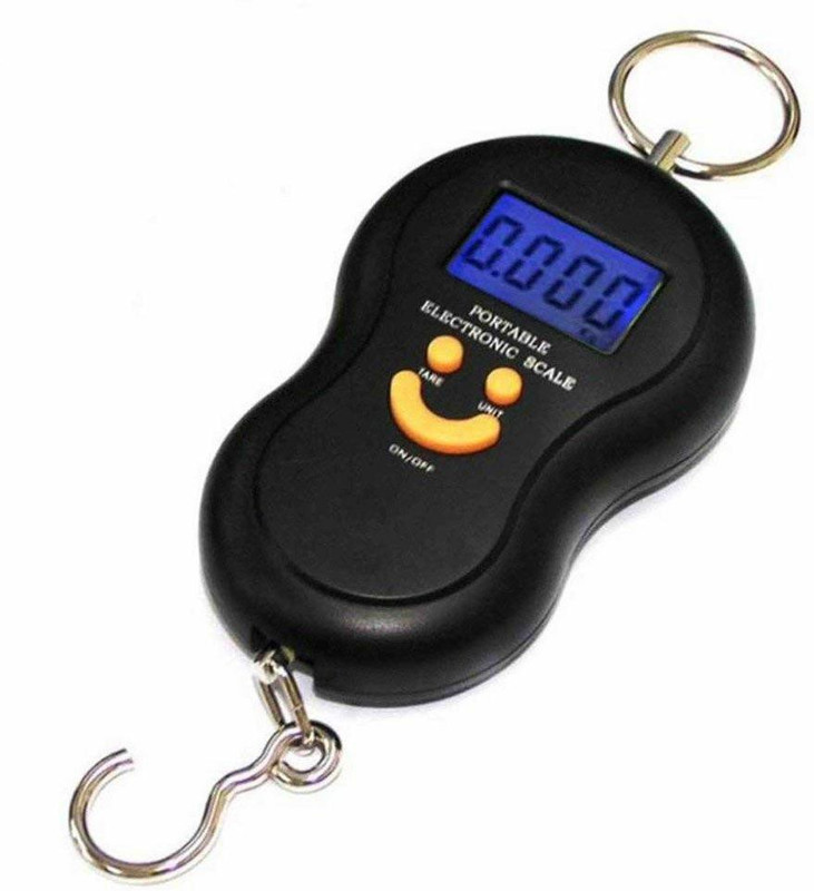 SEUS Smiley Shaped Digital Hanging Weight Measurement Manual Machine Weighing Scale Hook Type Instrument 50 kg/g Weighing Scale (Black) Weighing Scale(Black)