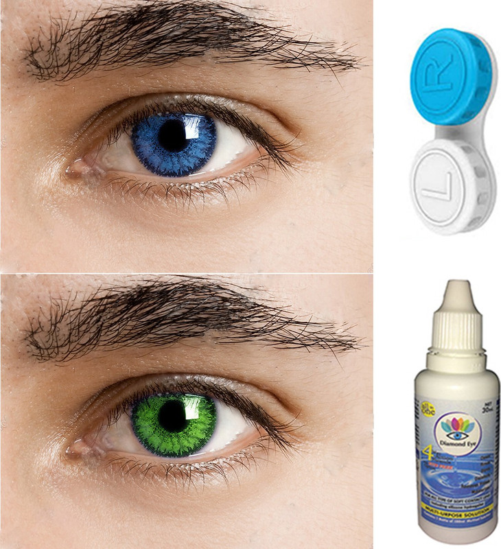Royal Empire 2 Pair Dark Blue and Dark Green Colored Contact Lens 3(3 ml)