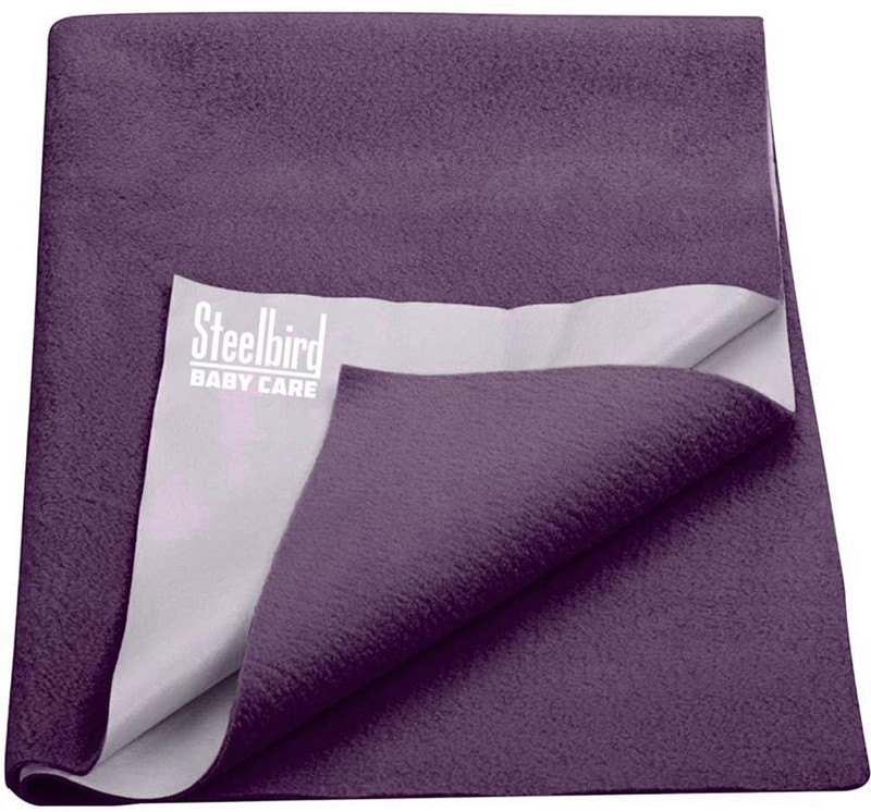 Steelbird Microfiber, Fleece Baby Bed Protecting Mat(Plum, Small)