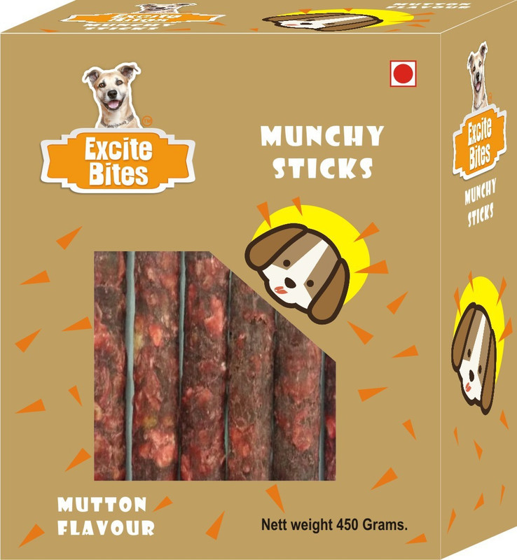 Excite Bites Mutton Flavor Munchy Sticks - 450 g Mutton Dog Chew(450 g, Pack of 1)