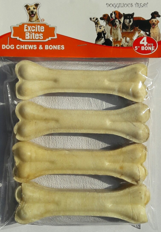 Excite Bites Rawhide Bones (Size 5") (4Pcs) Dog Chew(290 g, Pack of 1)