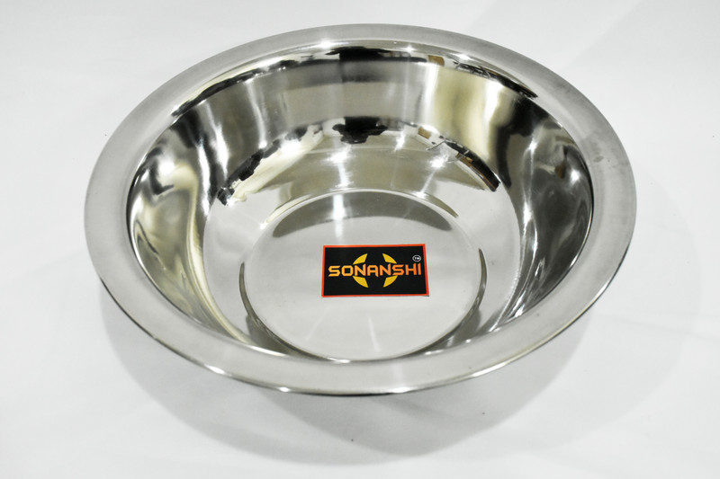 Sonanshi Stainless Steel Basin, Parat, Mixing Bowl (13 Inches Diameter) Paraat