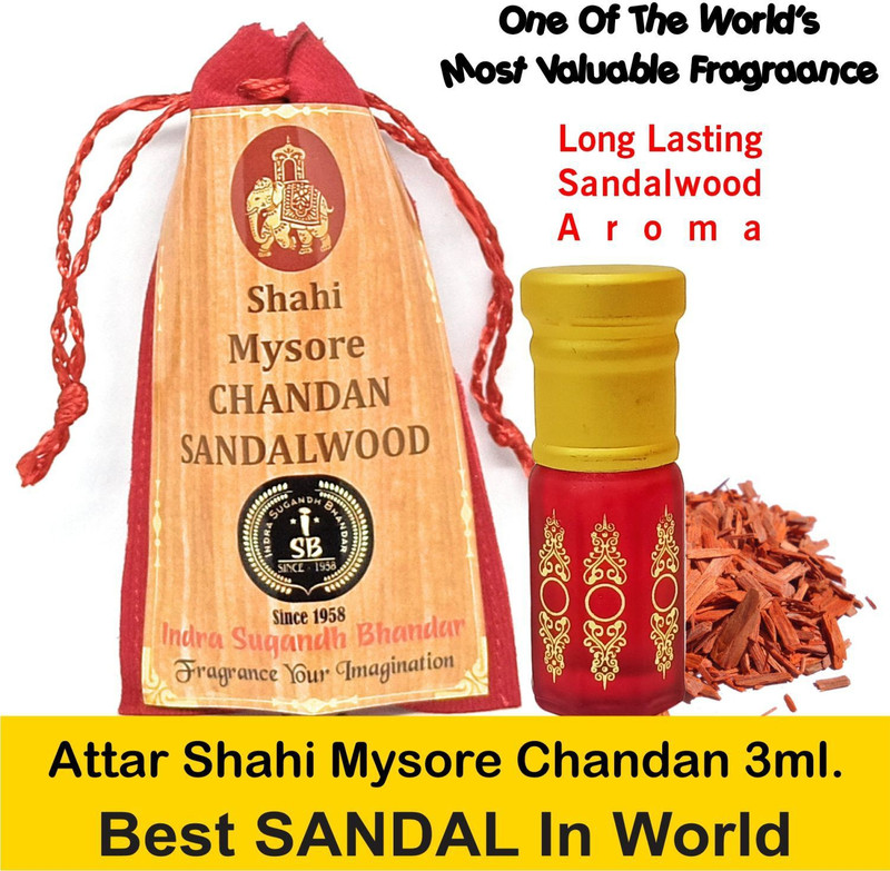 INDRA SUGANDH BHANDAR Natural Series Pure Organic Sandalwood Oil Real Chandan Bapka Process Fragrance Oil roll on Herbal Attar(Sandalwood)