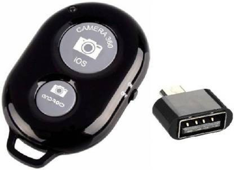 Rexalt Camera Wireless Bluetooth Remote Controller Shutter For Selfie Stick-Tripod-Smart Phone Camera Remote Control (Multicolor) Camera Remote Control(Black)