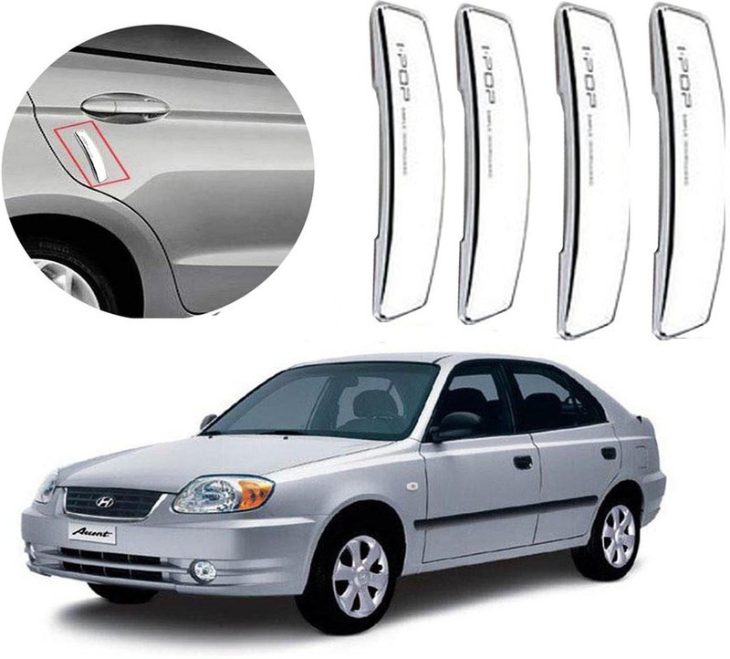 I Pop Plastic Car Door Guard(White, Pack of Pack of 4, Hyundai, Accent)