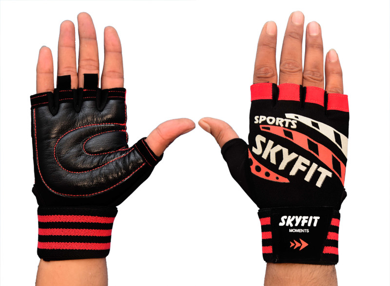 SKYFIT Super Wrist Supports Gym Gloves Gym & Fitness Gloves(Red)