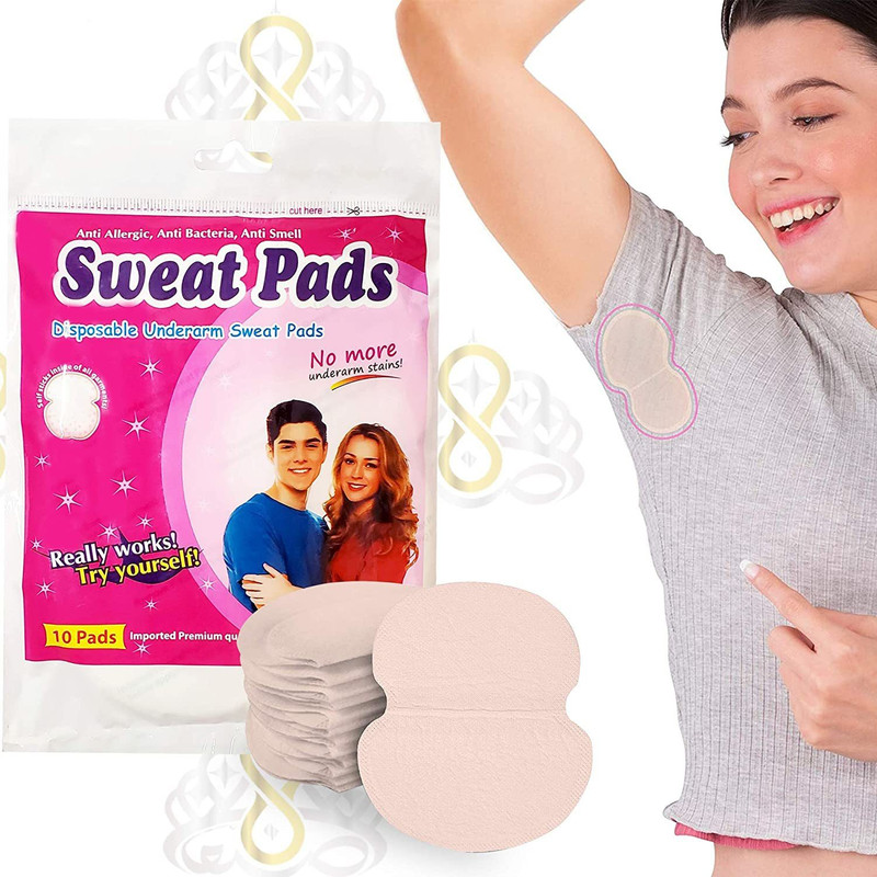 Luci Sweatpads Sweatax Disposable Underarm Sweat Pads, White 10 Pads Sweat Pads