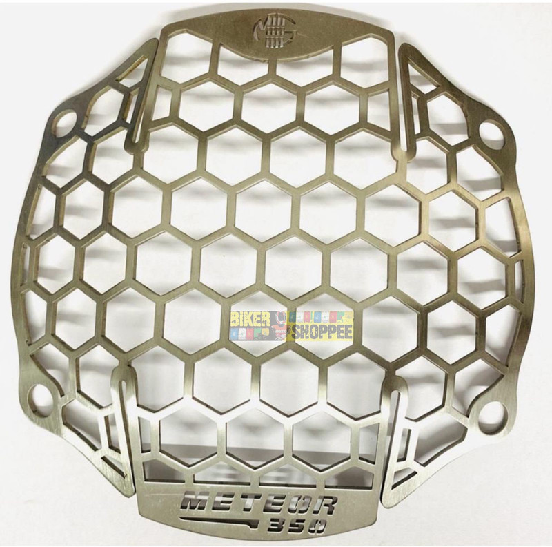 BIKER SHOPPEE ROYAL ENFIELD METEOR 350 HEXA HEADLIGHT GRILL Bike Headlight Grill(Silver)