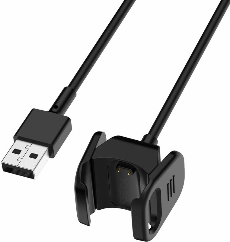 Oboe USB Charger Cable Charger Dock for Fitbit Charge 3 (Black) Charging Pad