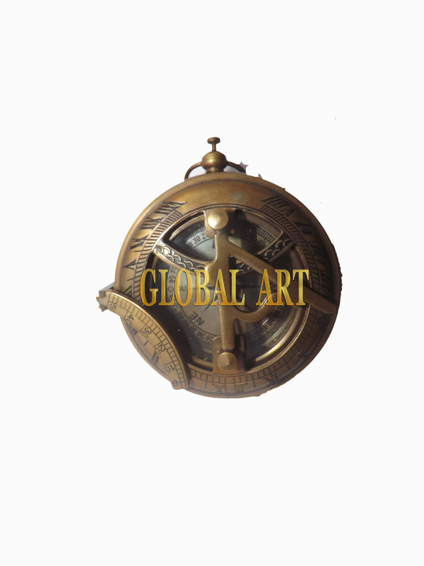 Simrah Nautical Sundial Brass 2 Inch Compass Compass(Brown)