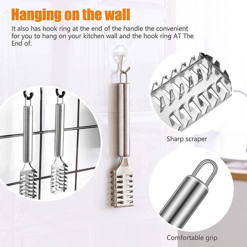 Maxxlite Stainless Steel Skin Peeler Fish Tools Kitchen Gadgets Fish Scale Remover Scrapper Scaler Cutter Cleaning Tools Fish Scaler Remover Fish Scaler(Pack of 1)