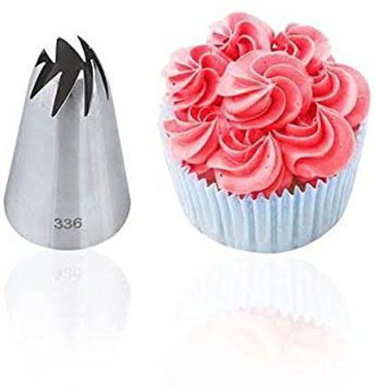 BAKERS4U 1 Piece Leaf Nozzles Stainless Steel Icing Piping Nozzles Tips Pastry Tips for Cake Decorating Baking Fondant Tools Stainless Steel Leaf Icing Nozzle(Silver Pack of 1)
