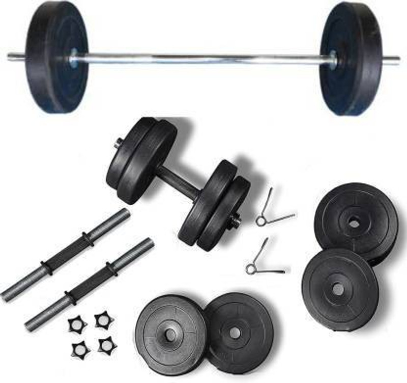 lifecare products 10 kg 10 kg { 2.5 kg 4 pvc plate + 3 fit street bar + 2 dumble rod + 2 lock } Home Gym Combo