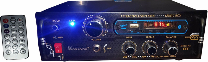 KAXTANG OPTIPLEX DJ REMIX 666 VERSION WITH BETTER SOUND QUALITY NEW SERIES DJ remix Amplifier Modify chasis Bluetooth Full Black Digital Stereo Amplifier BT/ USB//SD Card /FM /AUX 160 W AV Power Amplifier (Black) 160 W AV Power Amplifier (Black) 160 W AV Power Amplifier (Black) 160 W AV Power Amplif