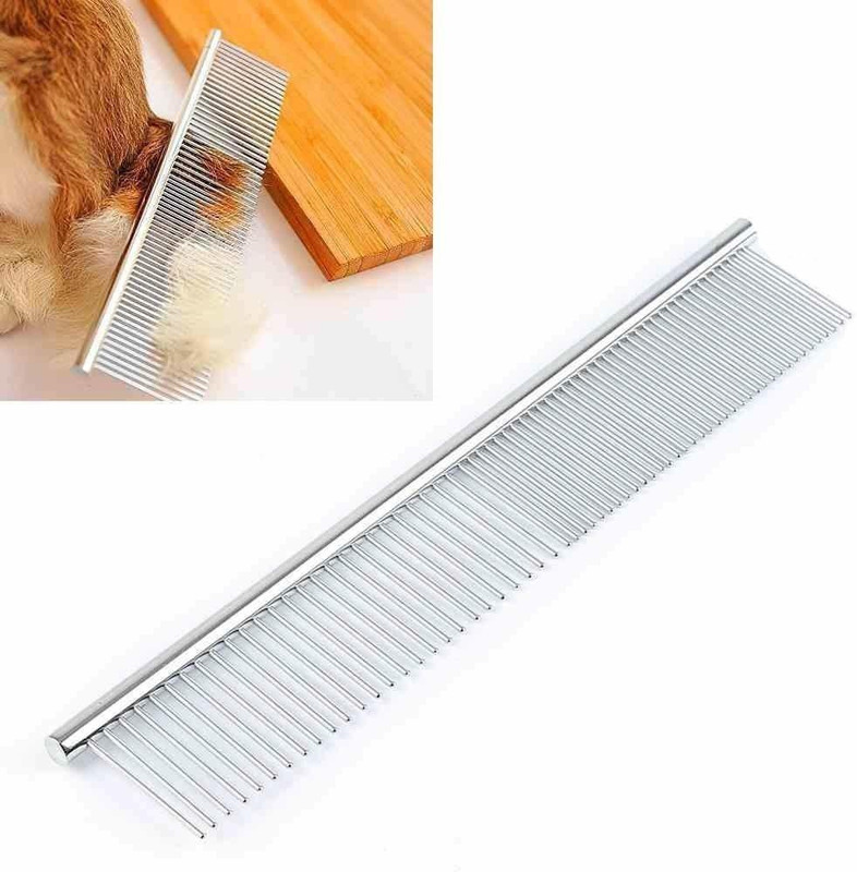 Iblay Stainless Steel Grooming Comb for Dog/Cats and Pets for Ticks and Fleas (1pc) Basic Comb for Dog & Cat