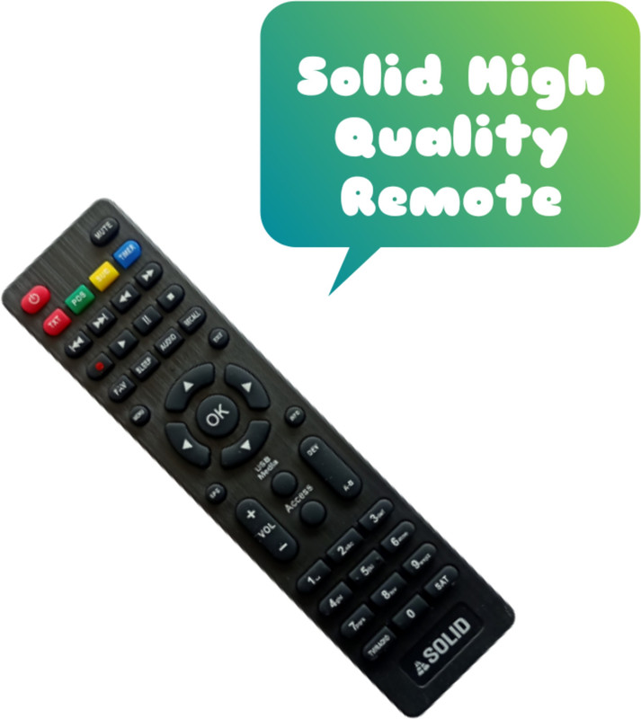 dilos Solid Best Quality Remote Very Good Work Remote for HDS2-6069 HDS2-6363, HDS2-6303, HDS2-6303Pro,HDS2-6141,HDS2-6105,HDS2-6150,HDS2-6033,HDS2-4242,HDS2-9066WIFI,HDS2-9048WIFI,HDS2-6312 , Solid 7272 MPEG-4 Set-Top Box Solid set top box Remote Controller(Black)