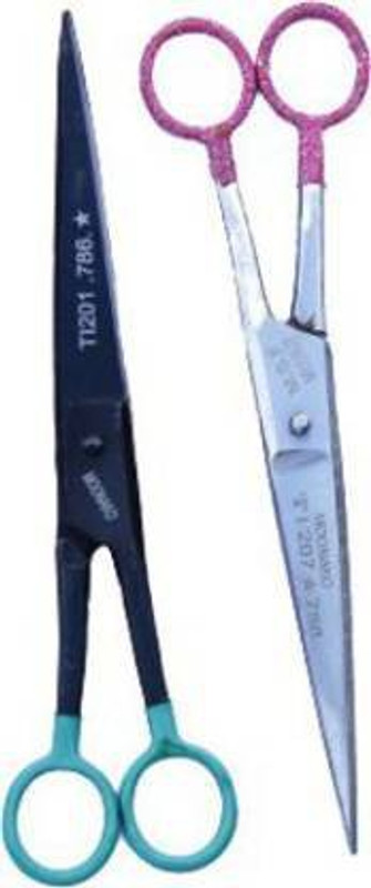 FUZIONES high quality sharp iron retti hair cutting scissors Scissors(Set of 2, Black, Silver)