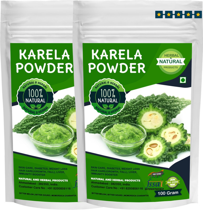 NATURAL AND HERBAL PRODUCTS Karela Powder | Bitter Melon | Bitter Gourd | Momordica Charantia For Skin Care(Face Mask, Evens Skin Tone), Hair Care, Diabetes, Weight Loss and Immunity Booster.(199 g)