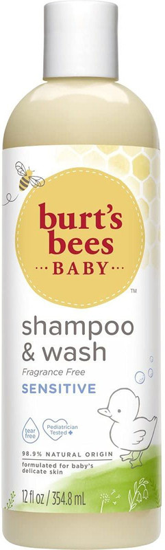 Burt's Bees Baby Bee Fragrance Tear Free Shampoo & Wash Sensitive 12-Ounce Bottles(354.8 ml)