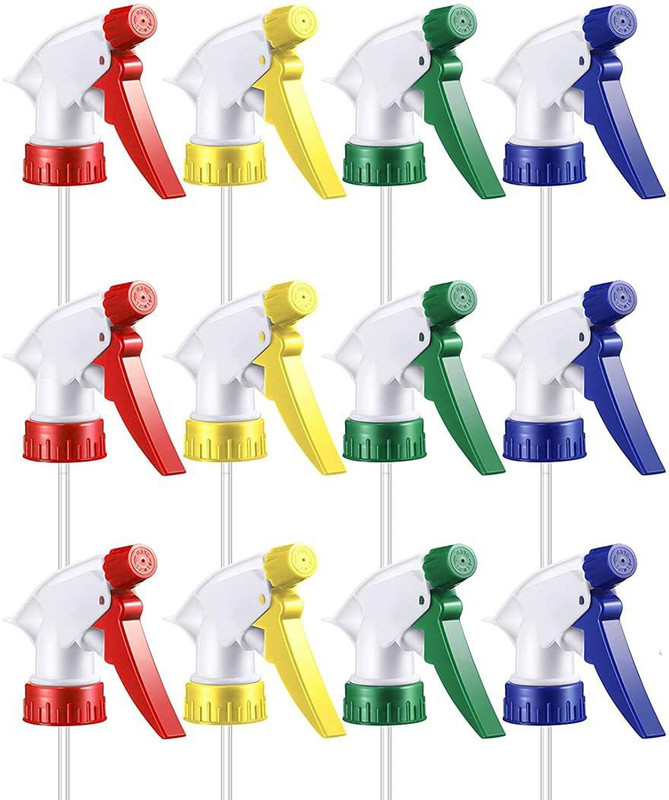 IKIS Multicolour Plastic Trigger Spray Bottle Nozzle Head | Spray Gun | Sprayer | Spray for Bottle For Home, Salon And office purpose | Fits on Every Bottle- Bottle Not Included- Combo Pack of 12 1 L Hand Held Sprayer(Pack of 12)