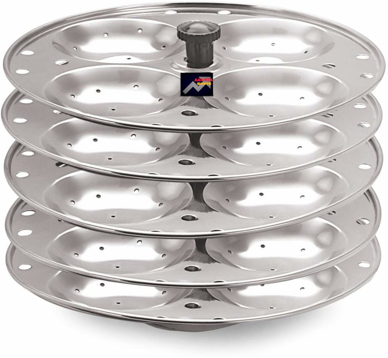 aashita shoppe Special large size idli maker/5 Plates Stainless Steel Heavy Quality Idli Stand/Idli Maker Makes 20 Large Size Idlis at Once. Standard Idli Maker(5 Plates , 20 Idlis )