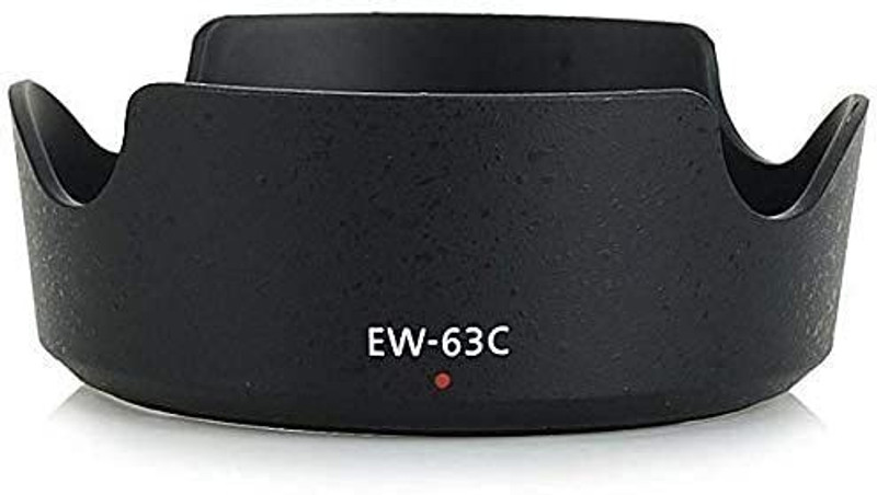 SUPERNIC EW-63C Replacement Lens Hood for Canon EF-S 18-55mm f/3.5-5.6 is STM Lens with Microfiber Cloth  Lens Hood(30.5 mm, Black)