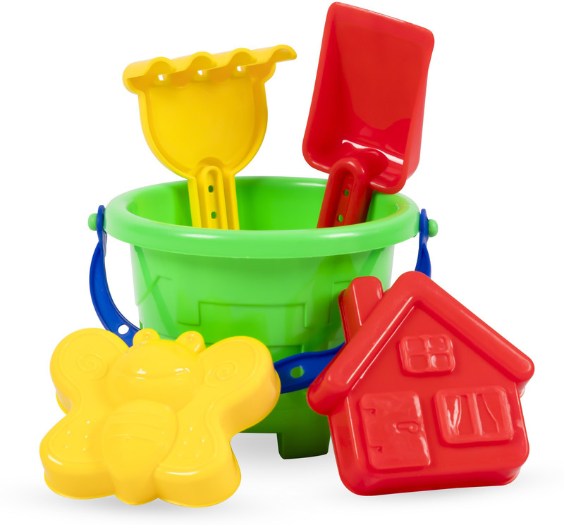 Quasar Beach Toys Set for Kids, Indian Made 5 Pcs Comfort Material, Sandpit Bucket,Animal, Mould, Beach Shovel Spade Etc Tool Kit, Beach Art Learning Toys, Also Use in Bath Tub Toys(Multicolor)