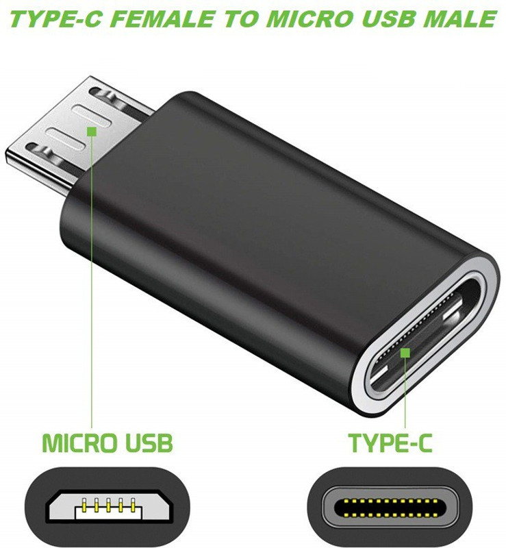 99Gems Multicolor USB 3.1 Type C Female to Micro USB Male Adapter Connector Phone Converter(ANDROID, WINDOWS)