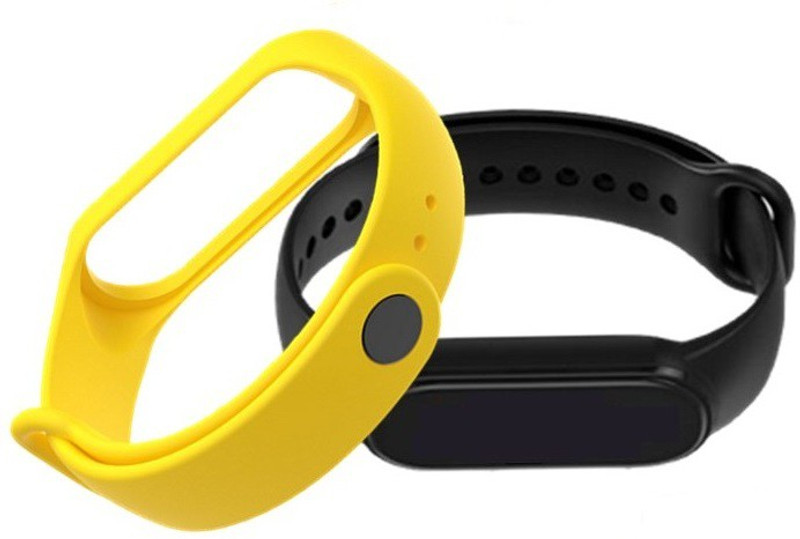 AUDICE Mi Band 3/4 strap combo Combo of 6 pack Xiaomi Mi Band 3 Strap and Mi Band 4 Strap Watch band Silicone Strap Colour Band Bracelet (Not Compatible with Mi Band 1/2) Smart Band Strap Smart Band Strap(Black, Grey, Blue, White, Green, Yellow)