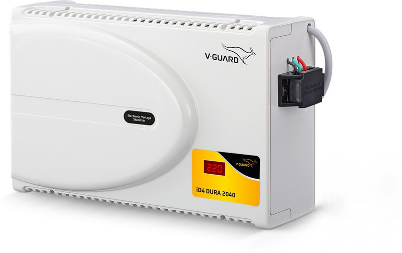 V-Guard iD4 Dura 2040 with Digital Display for 1.5 Ton Inverter A.C (Working range: 160 V To 280 V) Voltage Stabilizer(Grey)