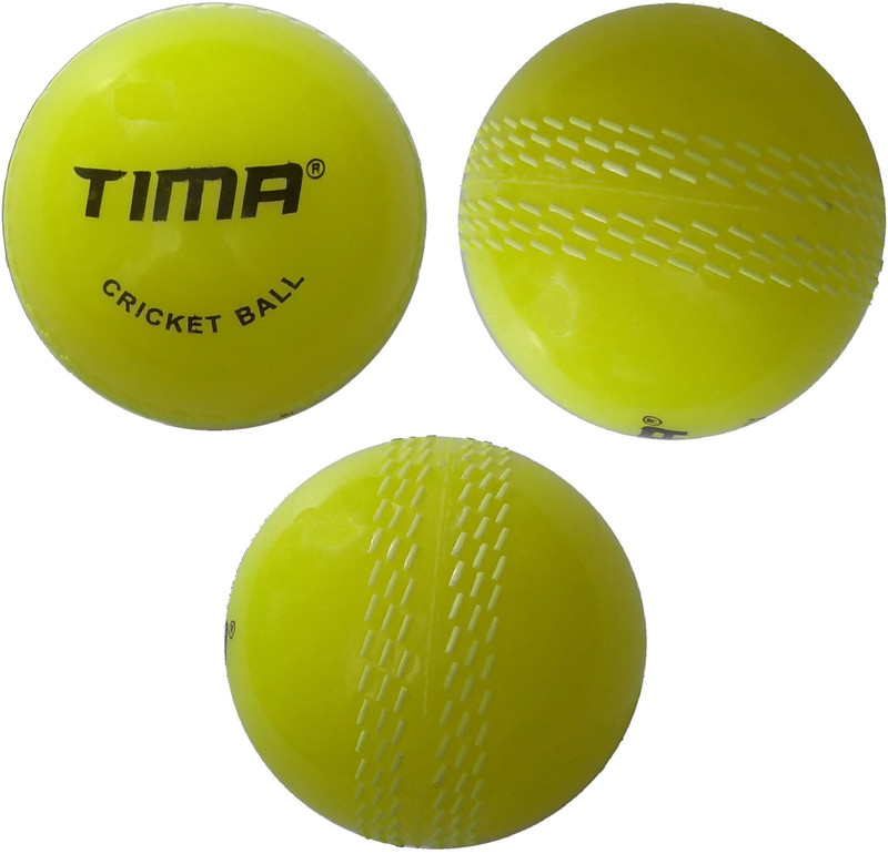 TIMA Cricket Ball Poly Hard Pvc Coated Practice Ball (Yellow) Cricket Synthetic Ball(Standard, Pack of 1, Yellow)