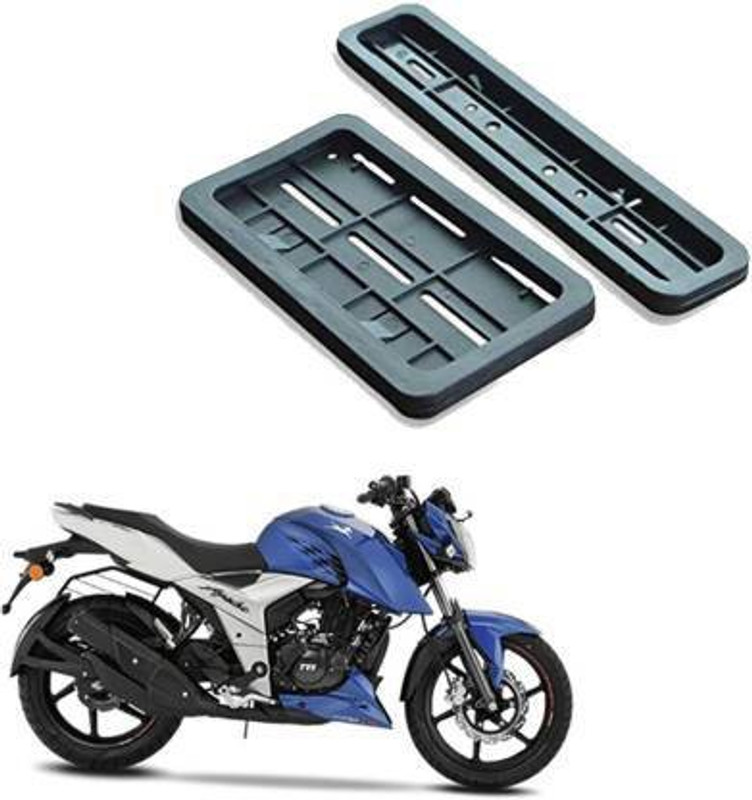 autoformonix Bike Number Plate Frame (Standard Size for All Bikes) (Front & Back) for tvs apache Bike Number Plate(Plastic 28 cm x 7 cm)