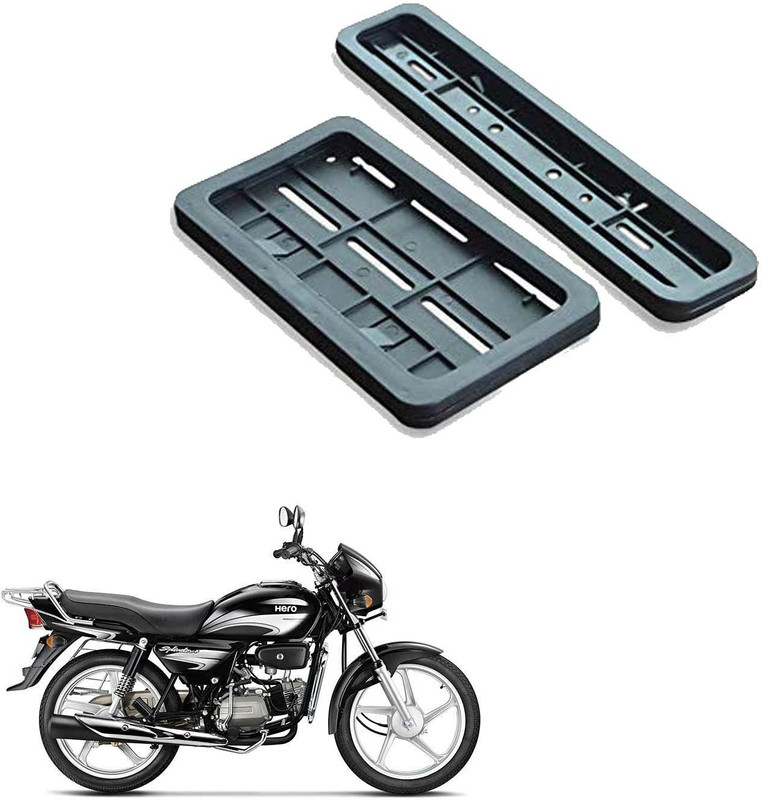 autoformonix Bike Number Plate Frame(Standard Size for All Bikes) - Set of Two for Hero Splendor Plus Bike Number Plate(Plastic 20 cm x 4 cm)
