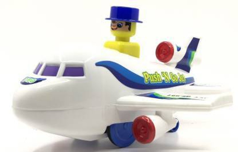 Veryke PUSH AND GO AIROPLANE JET WITH SPEEDY WHEELS TOY FOR KIDS (Multicolor)(White)