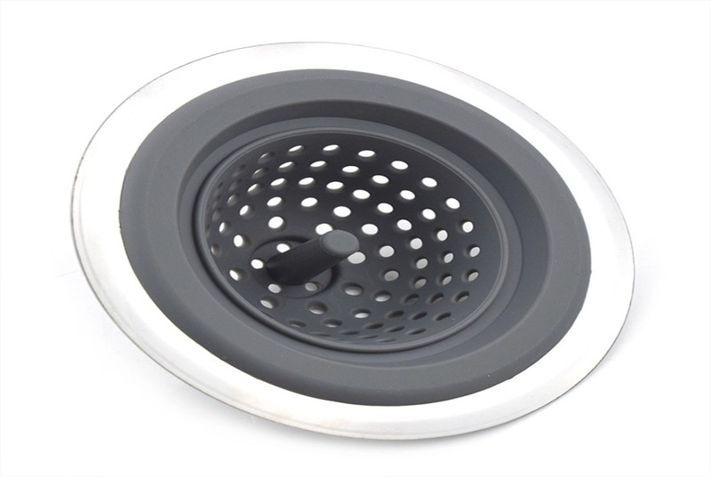 DC DECORIO Stainless Steel Silicone Household Medium Kitchen Sink Strainer Strainer(Grey Pack of 1)