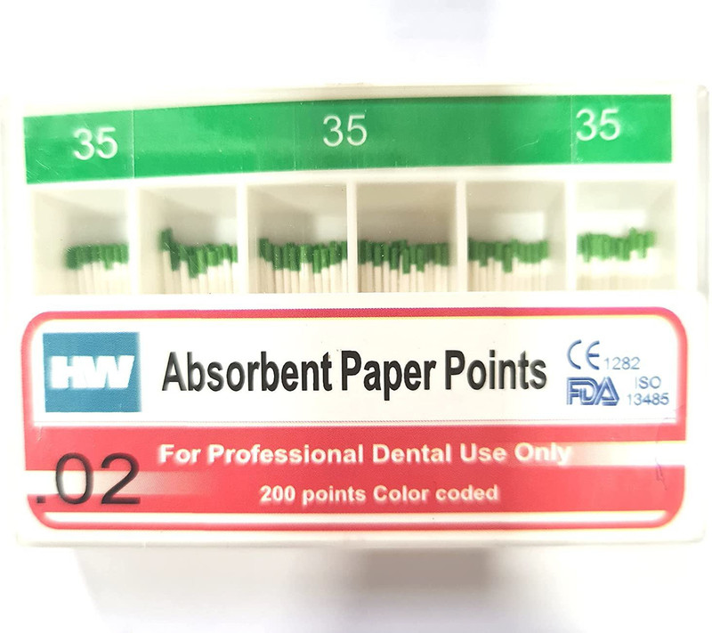 pyrax Dental Paper Point Green 35 Paper Points 2% Dental Elevator