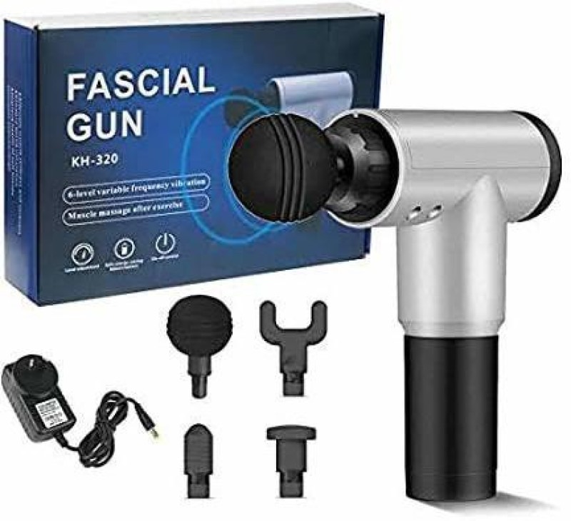 SERCUI Latest Facial Gun N-50 Rechargeable KH-320 Handheld Muscle Massagers Fitness Vibration Body Care I Deep Muscle Massager Facial Massage Gun Physiotherapy Device Handheld Pain Relief Massager with 4 Massage Head Fascial Gun. Massager(Multicolor)