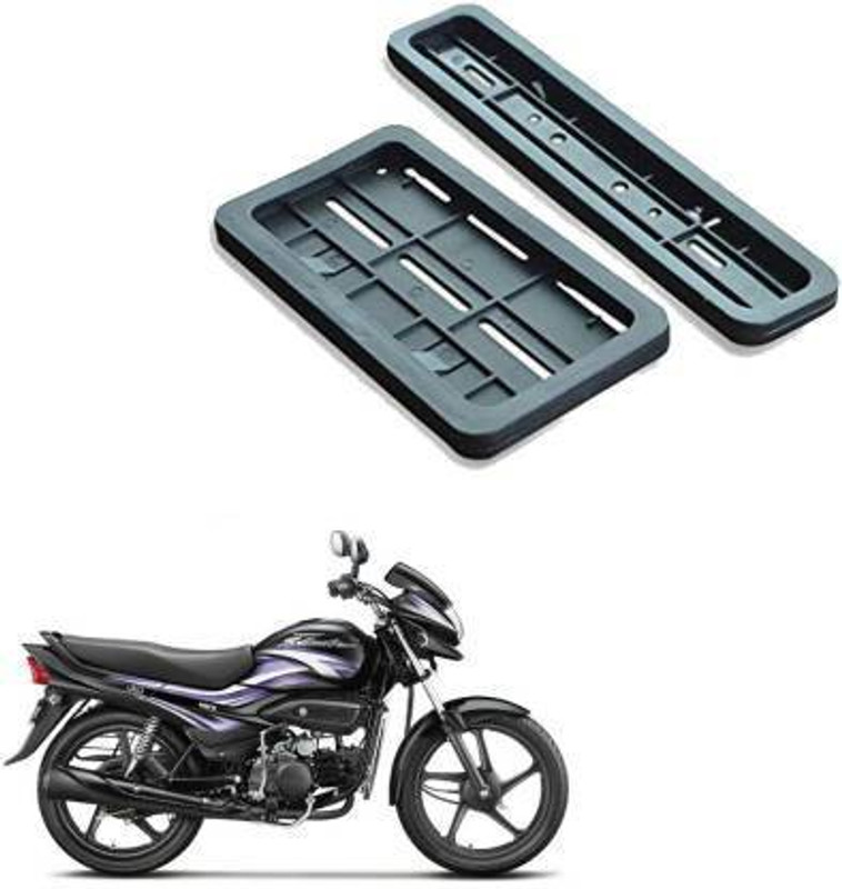 autoformonix Bike Number Plate Frame (Standard Size for All Bikes) (Front & Back) for SUPER SPLENDOR Bike Number Plate(Plastic 20 cm x 7 cm)