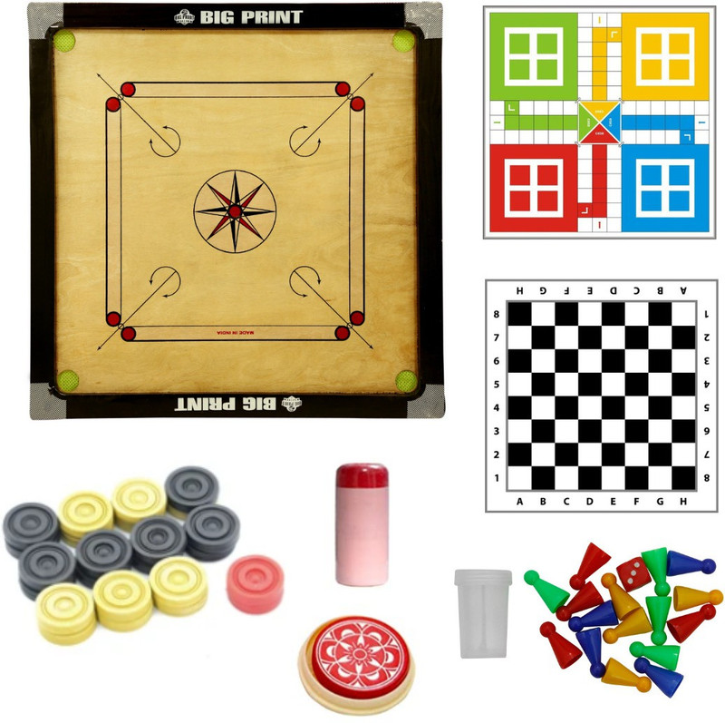 BIGPRINT SPORTS Carrom and Chess Board Set With Goti 32 cm Carrom Board(Multicolor)