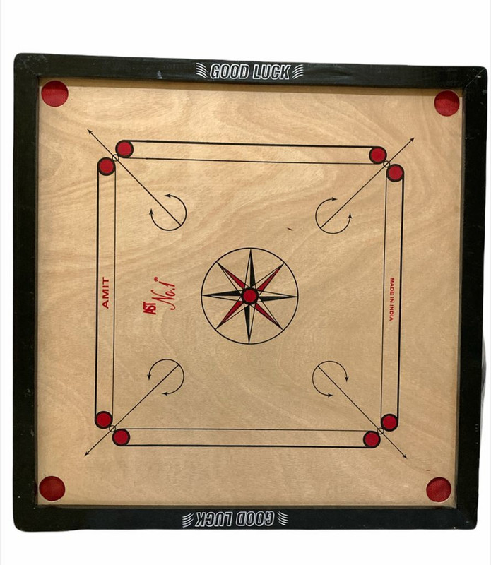 JOJOMART Large 32 inches wooden carrom board (GOOD LUCK) (MULTICOLOUR ), (WATERPROOF) 82 cm Carrom Board(Multicolor)