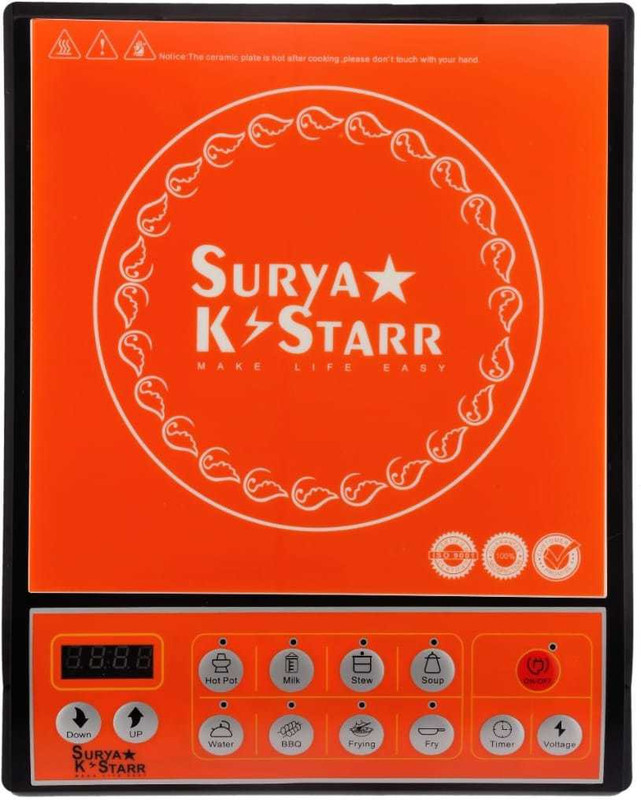 SURYA KSTAR A9 Induction Cooktop Orange Push Button NoveltyCart