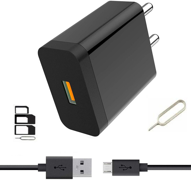 UrCart Wall Charger Accessory Combo for Xiaomi Redmi 6A Plus, Samsung Galaxy A7 (2018) / A 7, Realme 3i, Samsung Galaxy A10, Samsung Galaxy On8, Samsung Galaxy On5, Alcatel 3T 10, Samsung Galaxy J6+ / J 6 Plus, Xiaomi Redmi 4, realme 1, realme 2, realme 2 pro, realme 3, realme 3 pro, realme 3i, real