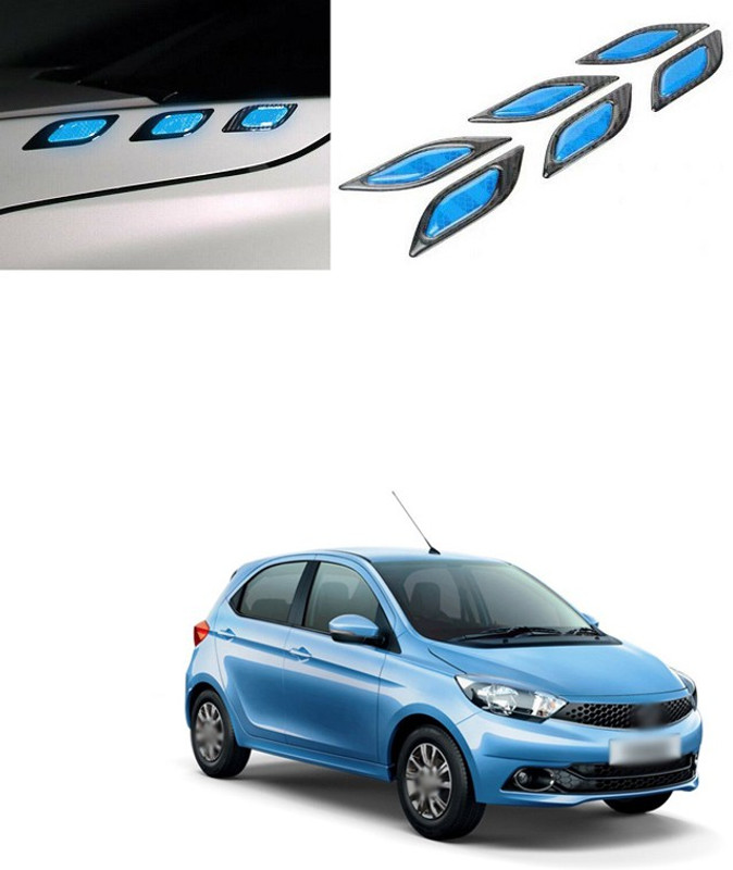 PECUNIA Srong Reflective Stripe Stickers for Car Fender Hood Bumper High-Intensity Night Visibility Reflective Decal Safety Warning Diamond Grade Carbon Fiber Universal for Car SUV (Blue) A229 Car Reflector Light(Blue)