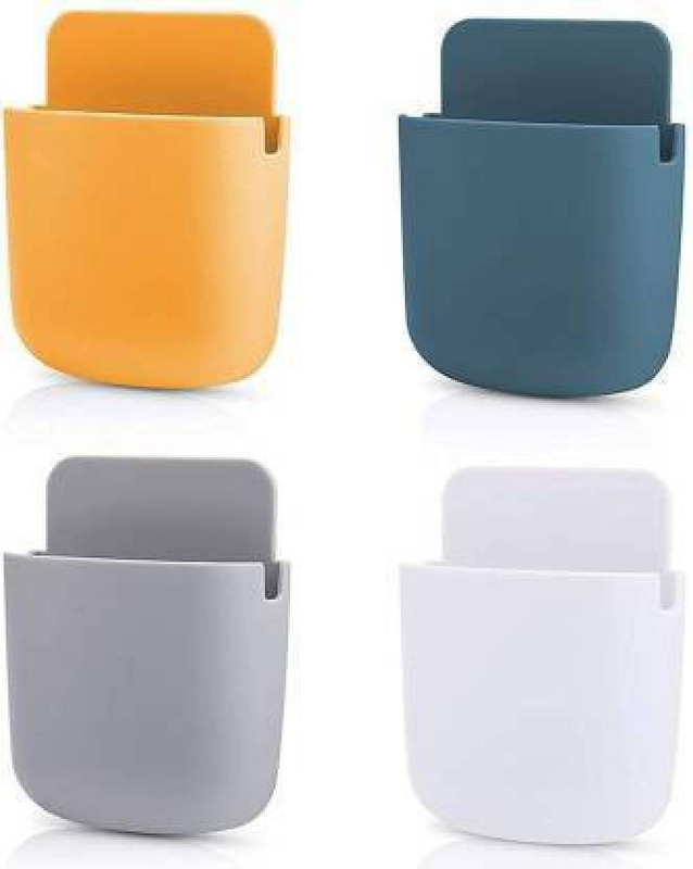 orsop Multicolor 4 PCS Multipurpose Wall Mounted Storage Organizer Case for Remote, Mobile,Phone Charger Plug Holder, Statinory Rack, Toothbrush Stand For Home & Office Mobile Holder Plastic Toothbrush Holder (PACK OF 1) Plastic Toothbrush Holder(Multicolor, Wall Mount)