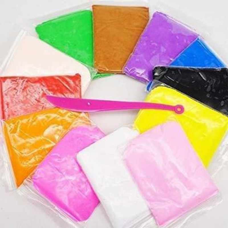 WHITE POPCORN Crystal Clay 12 Colours Multicolor Putty Toy