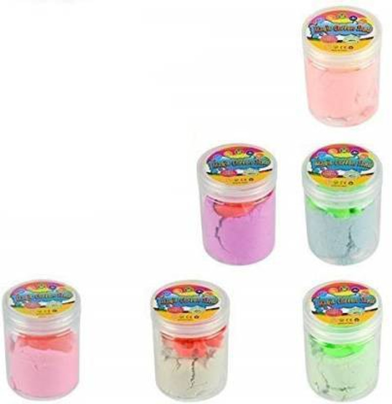 WHITE POPCORN Cotton Kinetic Sand (Pack of 6) Multicolor Putty Toy