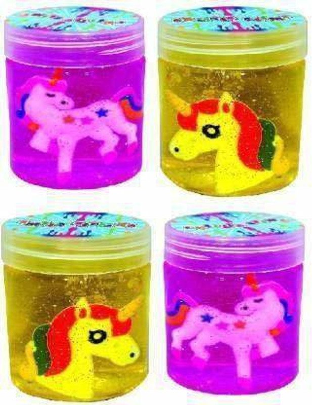 WHITE POPCORN Pack of 6 Unicorn Slime with Unicorn Inside | Soft & Squishy Stress Relief Party Favor Toy Multicolor Putty Toy