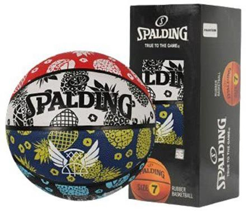 SPALDING Tropical Printed Basketball Match Quality High Bounce Ball Men Without Air Pump Basketball - Size: 7(Standard, Pack of 1, Multicolor)