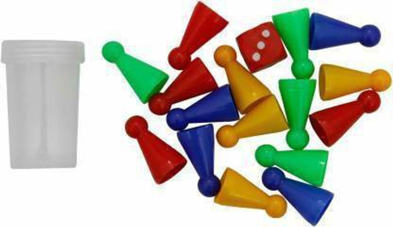 WHITE POPCORN Ludo Dice and Token Party & Fun Games Board Game Board Game Accessories