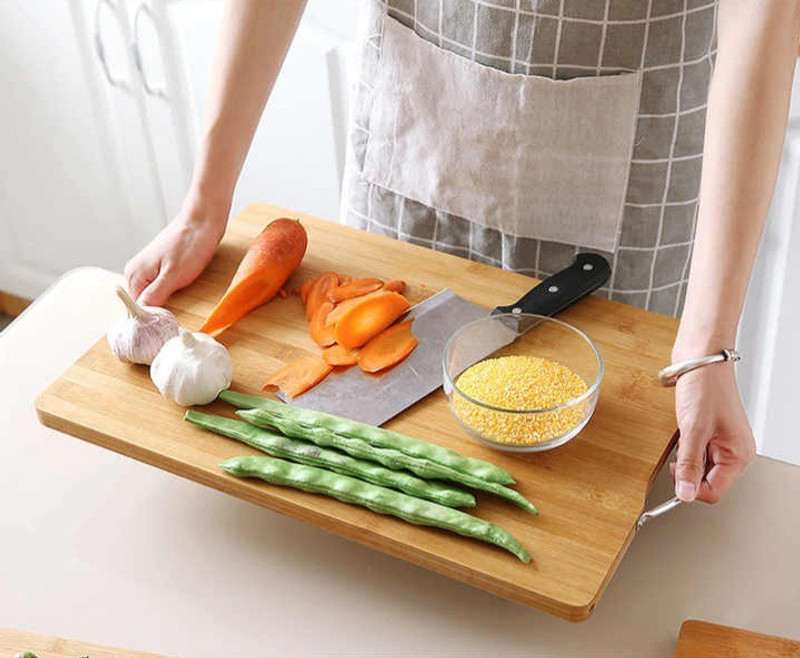 wooden cave New italic style chopping board for sharp cutting , Salad server Cheese ,fish serving wooden bamboo tray nonslip cuttlery Bamboo Cutting Board(Brown Pack of 1)